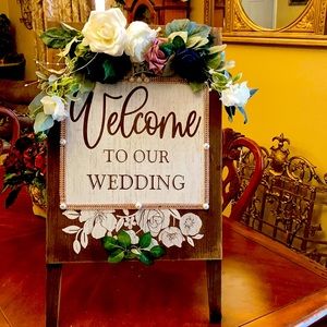 Welcome easel for wedding